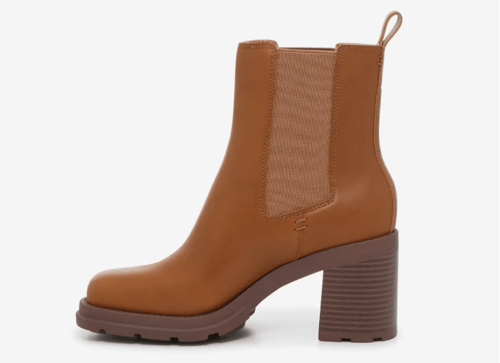 brown chunky heel boots